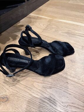 Tamara Mellon velvet strappy sandals